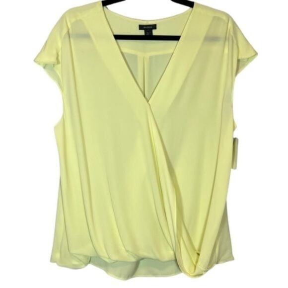 Halogen V-Neck Wrap Blouse, Yellow, L - Picture 2 of 7